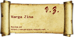 Varga Zina névjegykártya