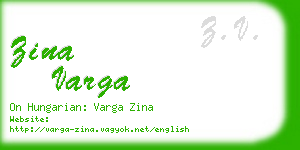 zina varga business card